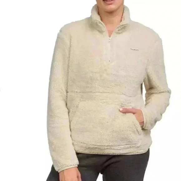 Reebok Women's Size XLarge Fog 1/4-Zip Mock Neck Sherpa Fleece Pullover - Picture 2 of 13